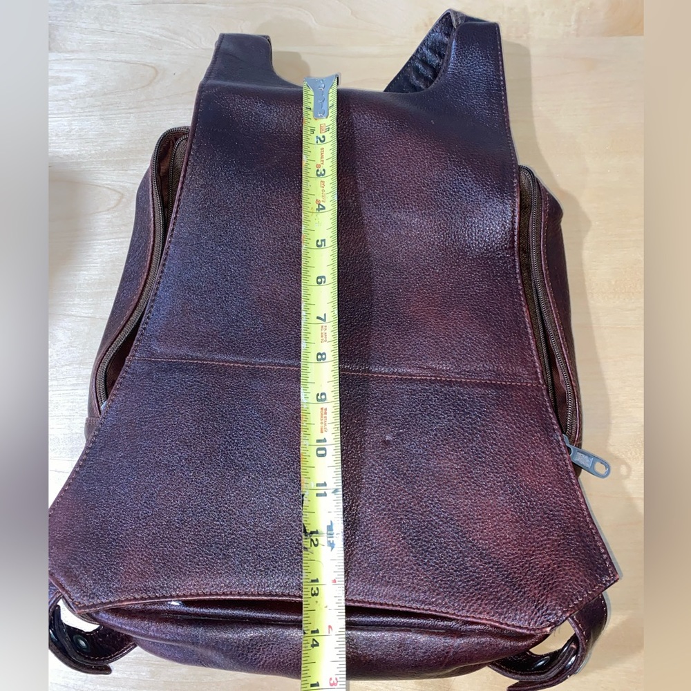 Faux Leather Travel Backpack Brown - Picture 10 of 13